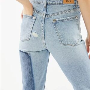 BDG High Waisted Slim Straight Jean Distressed Patchwork 27 Urban Outfitters